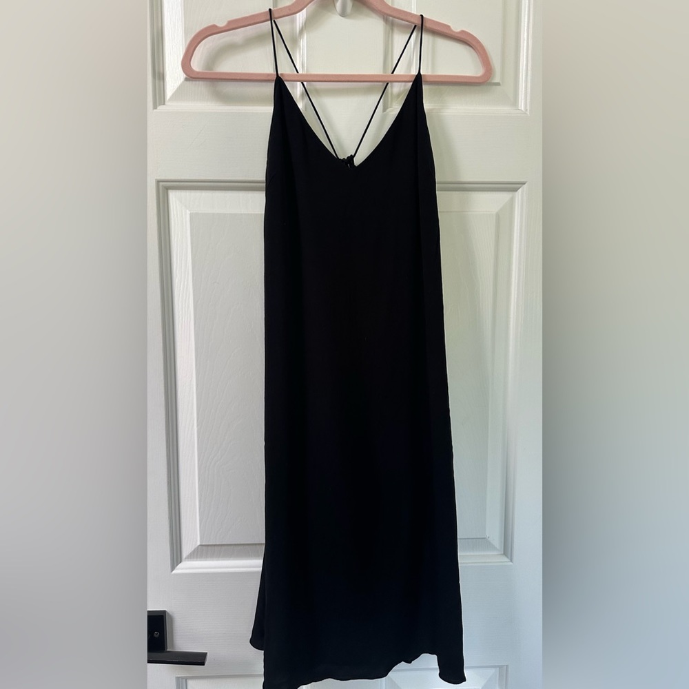Aritzia Wilfred Black Slip Dress With Strapy Back